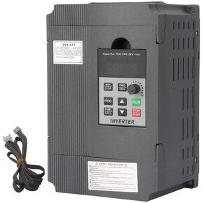 AC 220V/2.2KW Variable Frequency Drive, 10A VFD Inverter Frequency Converter for Spindle Motor Speed Control (Single-Phase Input, 3 Phase Output)
