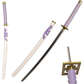 40.6" White Purple Anime Katana Kuchiki Byakuya's Senbonzakura Samurai Sword for Cosplay, Collection