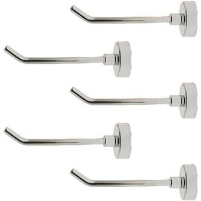 Magnetic Hooks, Heavy Duty Magnet Hooks, Long Magnetic Hooks for Hanging Strong Magnetic Hanger for Cruise Cabins, Towel, Grill, Kitchen, Garage, Workplace (Silver),Pack of 5 (D0.63-M)