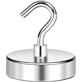 LOVIMAG Heavy Duty Magnets with Hooks, 150LBS Super Strong Magnetic Hooks Neodymium Magnet Hooks, Magnets with Hooks for Cruise, Refrigerator, Grill, Kitchen, Locker, Metal Door - 1 Pack