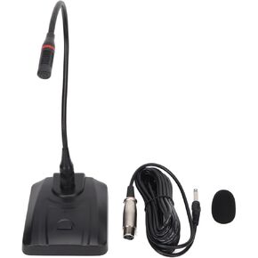 Gooseneck Condenser Microphone, 6.35mm Wired Microphone Desktop Microphone Audio Microphone Podium Mic Paging Mic for Conference Mic
