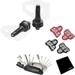 Favero Assioma Duo-Shi IP67 Professional Cycling Real Dual-Sided Power Meter Cycling ANT+ Connectivity Gyroscope Sensors Pedals Bundled with Extra Cleats, Cleaning Cloth and Multi Tool Kit