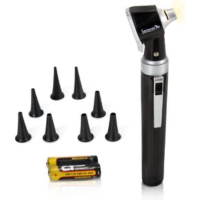 Serenelife Compact Otoscope Ear Checker - Fiber Optic Digital Bright LED Ear Light Design Battery Operated & 3X Magnification - Washable Speculum Tip for Pediatric Adult & Veterinary