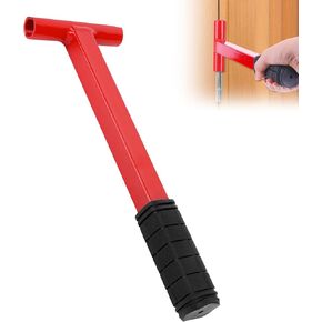 Door Hinge Adjustment Tool with Rubber Grip, Durable Hinge Gap Adjustment Wrench for Door Cabinet Alignment, Heavy Duty Steel Hinge Adjustment Tool for .134 Gauge Commercial Door - Red