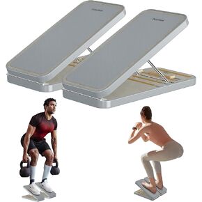 Slant Board for Calf Stretching, Adjustable Wooden Wedge Squat Block Incline Step Posture Stretcher Physical Therapy for Plantar Fasciitis Ankle Foot Heel Knee Workouts Balance Exercise Muscle Trainer