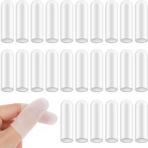26 PCS حماة إصبع أصابع الهلام تُغطي أسرّة أصابع الهلام تغطي حامي أصابع السيليكون الصافية أصابع الأكمام نصائح واقي إبهام كبسول دعم أصابع الدعم من أجل التهاب المفاصل.