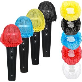 Microphone Cover, 200 Pcs Disposable Mic Covers for Microphones Multicolor Non-woven Handheld Microphone Windscreen with Elastic Band for KTV, Interview, Recording Studio, Performance, Speech