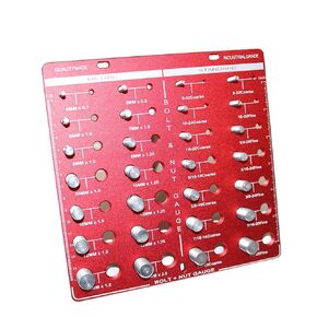 28 Nut and Bolt Thread Checker with14 Standard & 14 Metric Red Nut Bolt Screw Identifier Gauge Bolt Size Finder Red