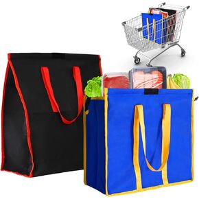 Shopping Cart Bags Reusable Shopping Bags, Suitable forTarget/Walmart/Costco/Sams/HEB & ALDI Shopping Trolleys (2Pack)