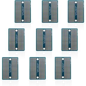 9pcs Mini Solderable BreadBoard PCB Prototype Shield Board Double Sided Tinned Gold Plated Holes Compatible with Arduino Kit Raspberry Pi(Mode 4)
