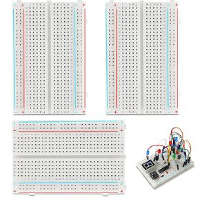 3PCS 400-Point Bread Board Kit, Solderless Breadboards for Shield Distribution Connecting Blocks/Electronics Circuits PCB Prototype Board, Mini-400-Hole Breadboard Protoboard (2.1x3.2")
