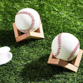 3 Pcs Wooden Stand Baseball Wood Holder Baseball Wood Display Base Detachable Wood Bracket for Baseball Crystal Ball Decorative Small Ball Shaped