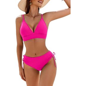 AI'MAGE Bikini Set for Women High Waisted Two Piece Swimsuits Sexy V Neck Bathing Suit 2025