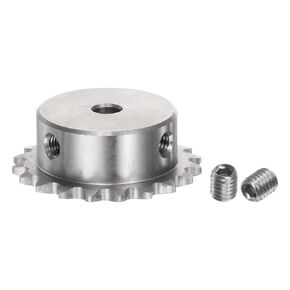 uxcell 1pcs Sprocket Type B Hub 6.35mm Bore, 1/4-Inch Pitch, 20 Teeth Stainless Steel Single Strand Roller Sprocket for Chain DIN/ISO No. 04C-1 and ANSI No. #25