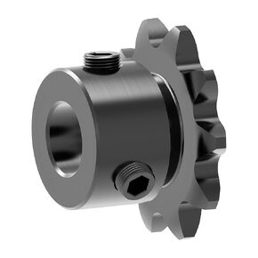 9 Tooth Roller Chain Sprocket B Type Hardened Teeth, 25 Chain Sigle Strand 1/4-Inch Pitch, 8mm Bore Black Oxide C45 Carbon Steel with Fasten Screws for 04C Chain