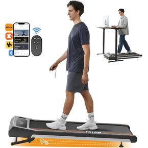 Walking Pad Treadmill with 9% Auto Incline, Under Desk Treadmill for Home Office, Portable Treadmill with 9 Level Incline, Remote Control, App, and LED Display