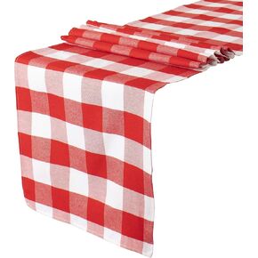 Buffalo Check Table Runner 13''x72 '' Red and White Cotton Table Table Runner Buffalo Plaid Table Cover for Family Dinner Plaid Table Runner for Farmhouse Gingham Table Runner