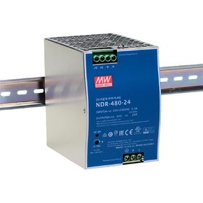 NDR-480-24 DIN Rail Power Supply 24V 20A 480W, High-Power, Slim, UL508 Listed, for Industrial Automation & Control