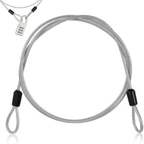 Happyyami Bike Lock 304 Stainless Steel Lock Cables with Loops Luggage Lock Wire Lock Cable Safety Cable Wire with Double-Looped Ends