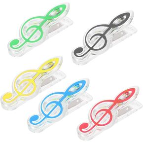 5Pcs Assorted Color Music Holder Clips - Fun Paper Clips for Students & Teachers, Perfect for Music Books, Gifts for Music Lovers & Band Students Book Holder Paper Clips Book Page Holders for Reading