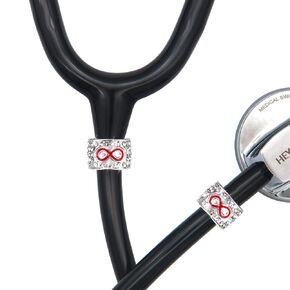 2 Pack Bling Crystal Stethoscope Charms, Stethoscope Id Name Tag for Nurse Doctor Christmas Gifts