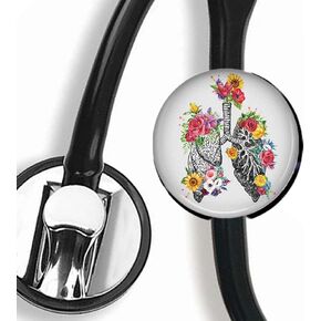 مزيج زهرة من الرئتين المخصصة لسماعة الطبيب الطبية ، علامة سماعة الطبيب الطبية ، علامة الطبيب الممرضة علامة المعرف المعرف المخصص in Kuwait