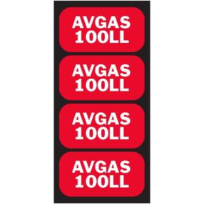 AVGAS Sticker, 100LL Sticker - Fuel Identification Label - Aviation Rated - Heavy Duty, Weather Proof, Ultra Durable - USA Made (2x1 inch), 4 Labels
