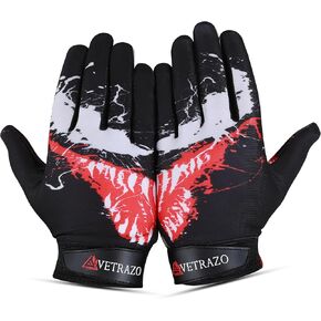 Youth Football Gloves with Sticky Silicon Grip | American Football Wide Receiver Gloves for Kids & Adult.