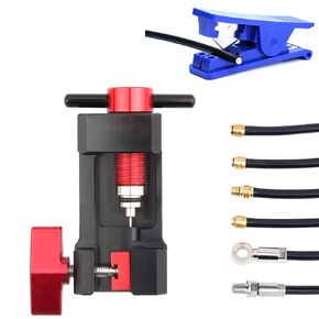 Upgraded Needle Driver Insertion Tool with Hydraulic Hose Cutter for Bicycle MTB Road Bike Olive Banjo Fitting Insert Install