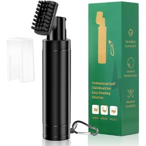 Pro Golf Club Brush, [Clean Essentials] 2-in-1 Spray Golf Club Wet Cleaner Squeeze Water Bottle w/Retainer Clip, Wet Clean Brush Golf Club Cleaning Kit Essentials for Men, Women, Best Gift