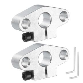 uxcell 2pcs SHF10 Aluminum Linear Rod Rail Shaft Support for 10mm Diameter Shaft, Linear Motion Rail Guides Mounting Bracket for CNC Machine, 3D Printer, Automation Equipment, Silver Tone