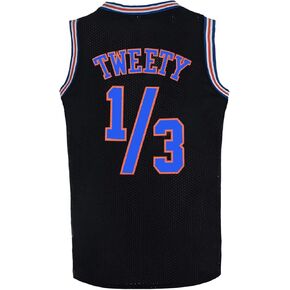 BOROLIN Youth Basketball Jersey 1/3 Tweety Space Jerseys 90s Sports Shirts for Kids/Children