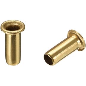uxcell Hollow Rivet,4mm x 10mm Through Hole Copper Hollow Rivets Grommets Double-Sided Circuit Board PCB 200Pcs