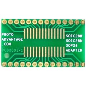 (Qty 3) Proto-Advantage PCB3001-1 SOIC28W/N and SOP28 to DIP SMT Adapter