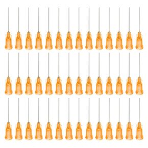 uxcell Industrial Blunt Tip Needle 23G 1 Inch Length with Luer Lock Screw Interface Connector, Dispensing Needle for Liquid Glue Gun, 60 Pcs (Orange)
