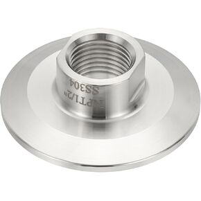 PATIKIL 2 in TC Tri Clamps Adaptor, 1pcs Tri Clamps Fittings to NPT 1/2 Female Thread Adaptor Sanitary 304 Stainless Steel for Food Beverage Equipment, 64mm Ferrule