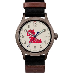 Timex Tribute Men's Collegiate Pride 40mm Watch - Mississippi Rebels with Black Fastwrap Strap