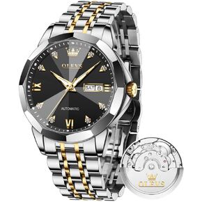 OLEVS Mens Watches Luxury Business Automatic Mechanical Self Winding Watches for Men with Date Skeleton Waterproof Luminous Men's Wrist Watches Relojes para Hombres