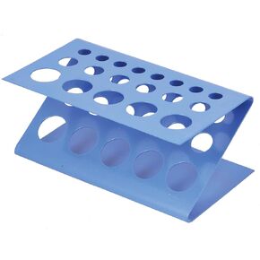 EISCO Test Tube Stand, Z Shape, Aluminum Sheet, Fits up to 18 Tubes in 3 Different Sizes (1", 0.75", 0.5")