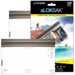 LOKSAK - aLOKSAK Waterproof Cellphone Dry Bags - Airtight Underwater Phone Pouch - Touch Screen Compatible - Diving Certified - 2 Pack- 9in x 6in