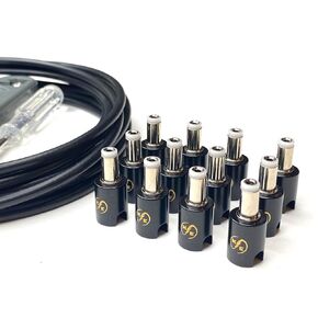 Solderless Standard DC Barrel DIY Kit, 6 Custom Length Cables for Guitar Effects Pedals (Orange Cable Kit)