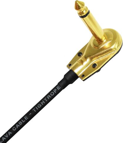 3 Units - Lava Tightrope (Black) - 11 Inch - Guitar Bass Effects Instrument, Patch Cable with Premium Gold Plated ¼ Inch (6.35mm) Low-Profile, Right Angled Pancake type TS Connectors in Saudi Arabia