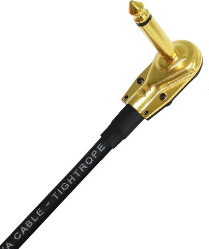 3 Units - Lava Tightrope (Black) - 11 Inch - Guitar Bass Effects Instrument, Patch Cable with Premium Gold Plated ¼ Inch (6.35mm) Low-Profile, Right Angled Pancake type TS Connectors in Saudi Arabia