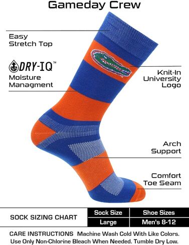 TCK NCAA Socks Game Day Scriped Crew Socks in Kuwait