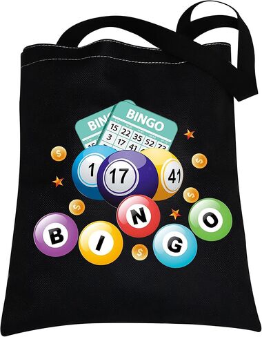 CMNIM Bingo Lover Gift Funny Bingo Gifts Bingo Bag Bag Bag Bing Bingo Player Gifts Bingo Game Gifts Travel Tote Bag (202348 Bingo Tote Black) in Kuwait