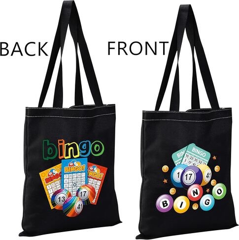 CMNIM Bingo Lover Gift Funny Bingo Gifts Bingo Bag Bag Bag Bing Bingo Player Gifts Bingo Game Gifts Travel Tote Bag (202348 Bingo Tote Black) in Kuwait