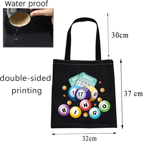 CMNIM Bingo Lover Gift Funny Bingo Gifts Bingo Bag Bag Bag Bing Bingo Player Gifts Bingo Game Gifts Travel Tote Bag (202348 Bingo Tote Black) in Kuwait