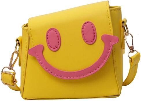 Cute Cartoon Smiley Face Purse for Little Girls Mini PU Purse Lovely Crossbody Bags for Kids Toddler Birthday Gifts in Kuwait