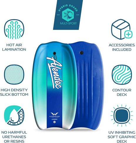 42.5in Hybrid Alendec All Season Board for Snow & Water Multi-Sport Snow SLED | Bodyboard with Leash Cord in Saudi Arabia