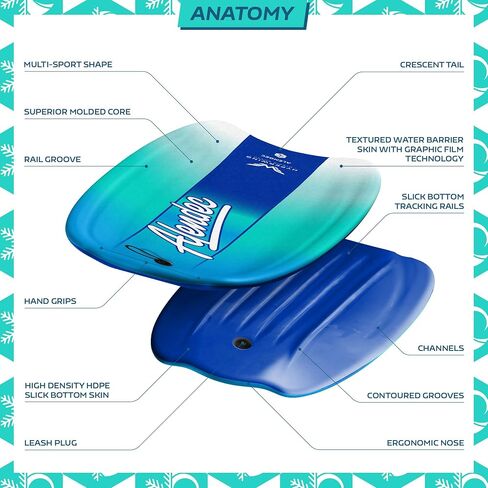 42.5in Hybrid Alendec All Season Board for Snow & Water Multi-Sport Snow SLED | Bodyboard with Leash Cord in Saudi Arabia